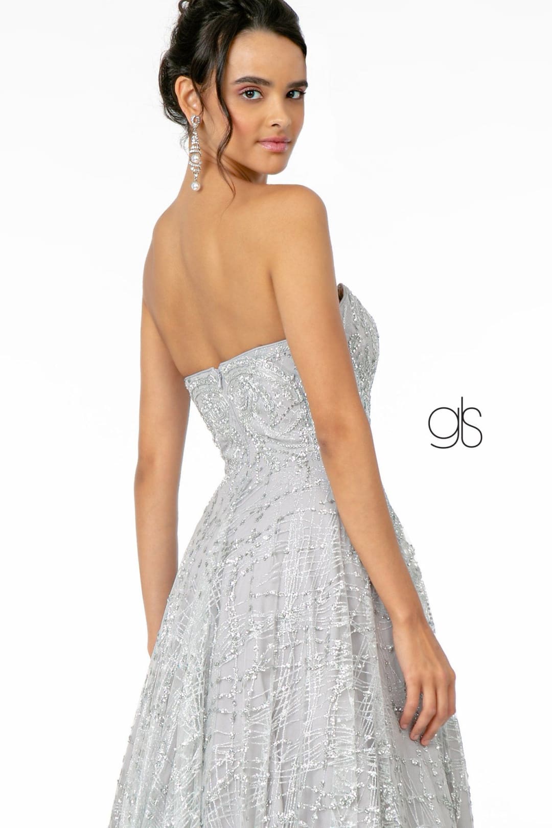 Long A-Line Strapless Glitter Dress by Elizabeth K GL2921 - Long Formal Dresses