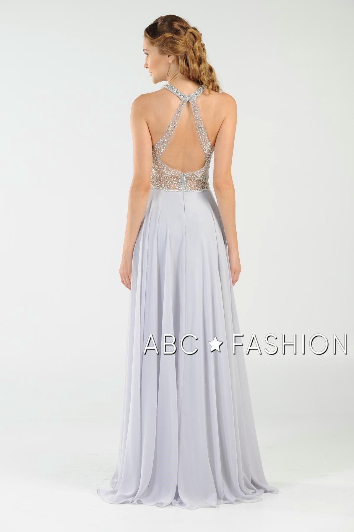 Poly USA Silver Long Formal Dresses