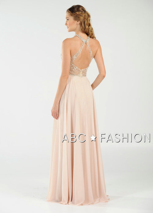 Poly USA Silver Long Formal Dresses