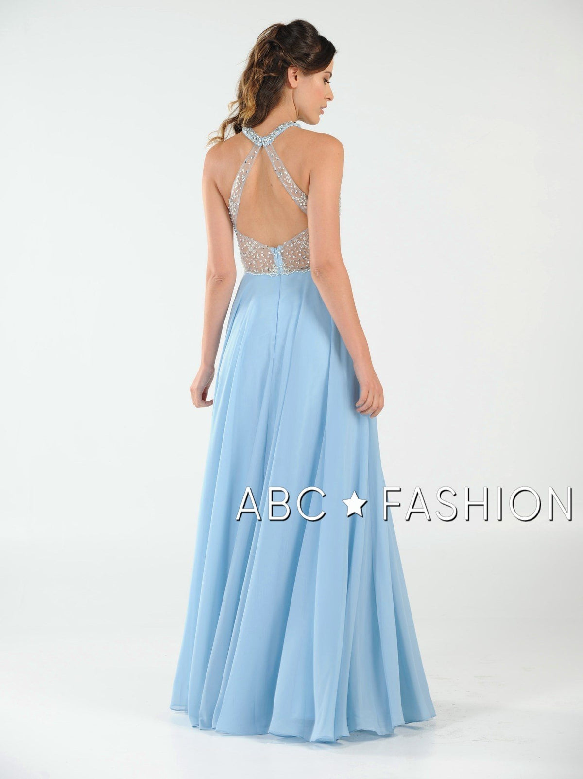 Poly USA Silver Long Formal Dresses
