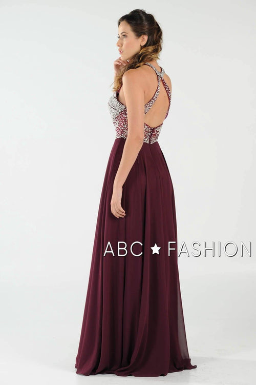 Poly USA Silver Long Formal Dresses