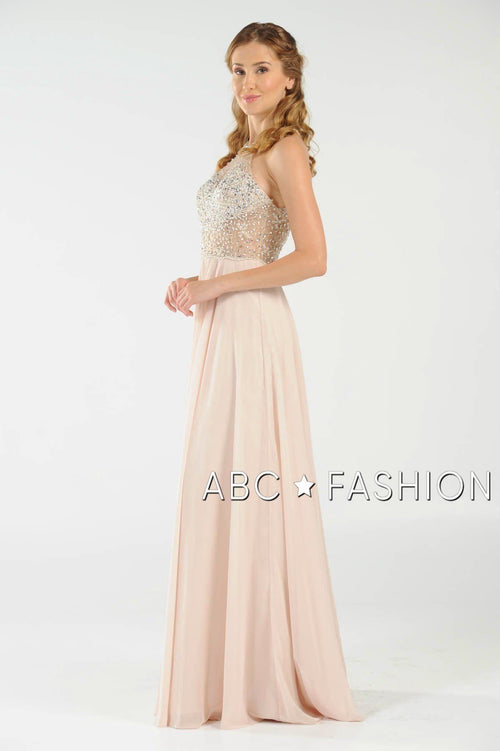 Poly USA Silver Long Formal Dresses
