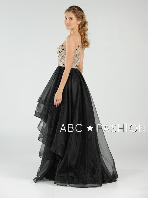 Poly USA Black/Nude Long Formal Dresses