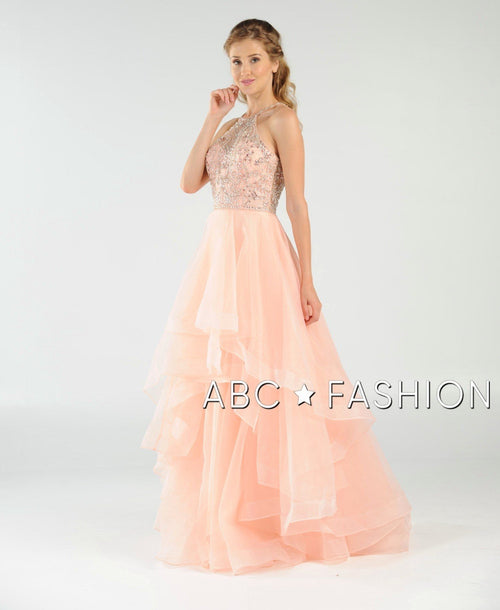 Poly USA Black/Nude Long Formal Dresses