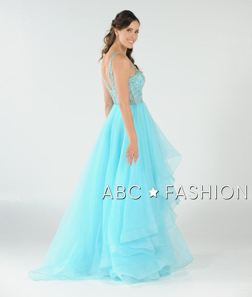 Poly USA Black/Nude Long Formal Dresses