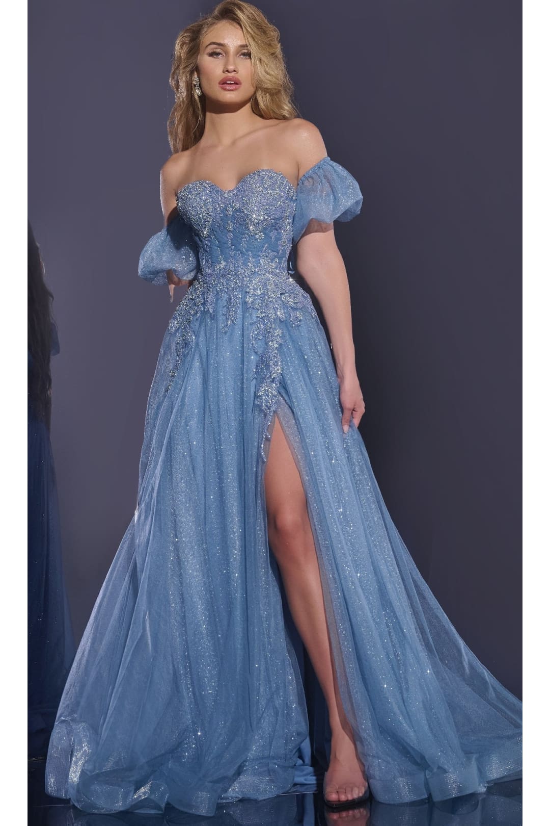Long Blue Prom Dress: Jovani 40474 - Prom