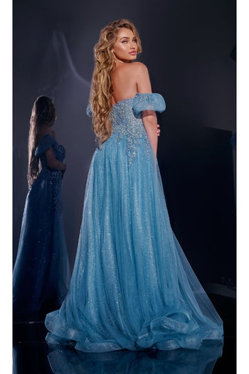 Long Blue Prom Dress: Jovani 40474 - Prom