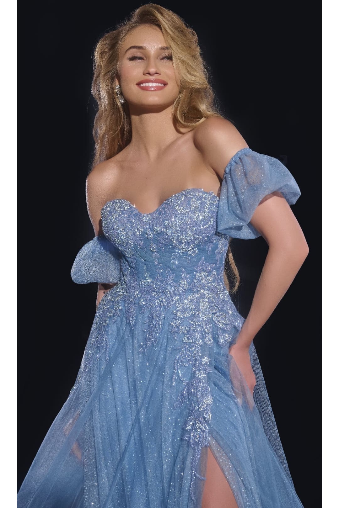 Long Blue Prom Dress: Jovani 40474 - Prom