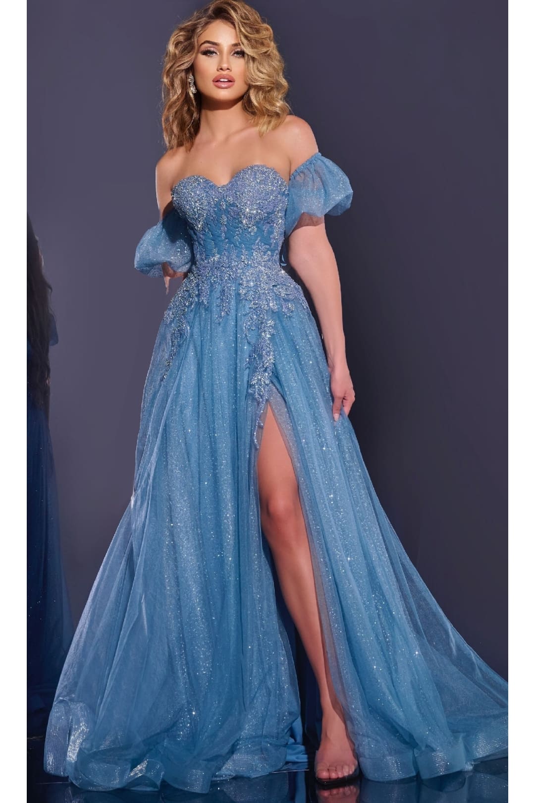 Long Blue Prom Dress: Jovani 40474 - Prom
