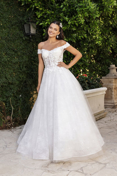 Long Bridal Dress Off The Shoulder A-Line Gown By Royal Queen RQ8166 - OFFWHITE / 4 - Dress