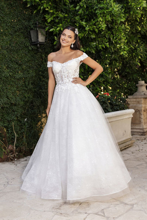 Long Bridal Dress Off The Shoulder A-Line Gown By Royal Queen RQ8166 - OFFWHITE / 4 - Dress