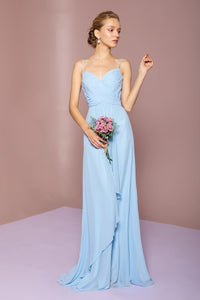 Long Bridesmaids And Plus Size Gown - BLUE / XS