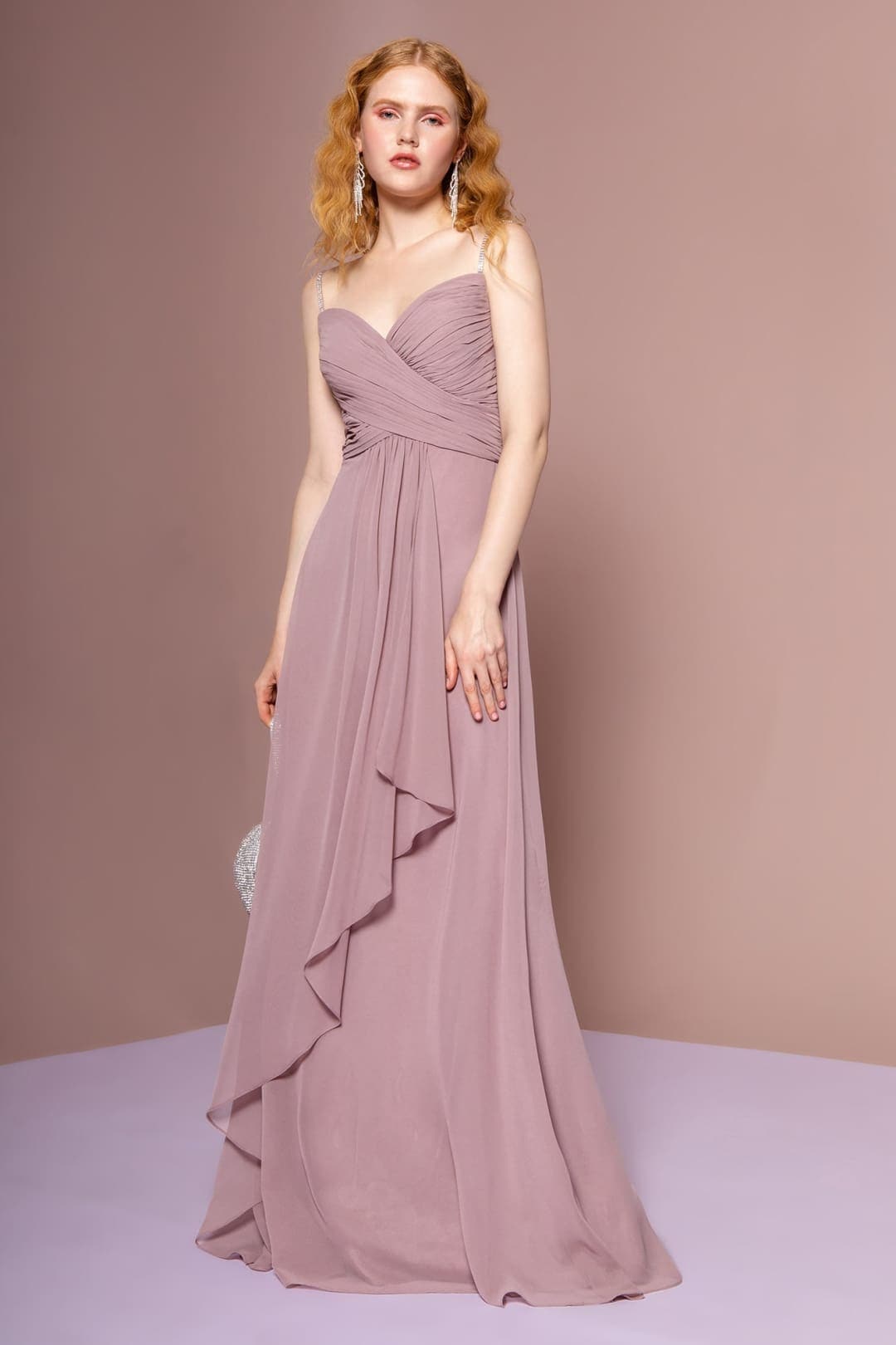 Long Bridesmaids And Plus Size Gown - MAUVE / XS