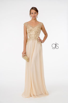 Cap Sleeve Chiffon Dress by Elizabeth KGL1826