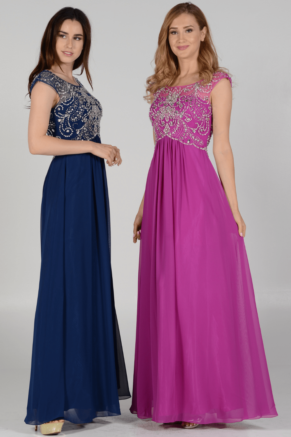 Poly USA Navy Long Formal Dresses