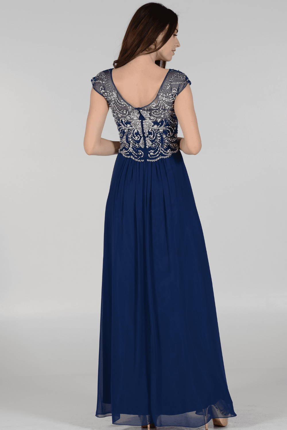 Poly USA Navy Long Formal Dresses