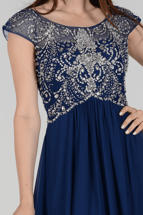 Poly USA Navy Long Formal Dresses