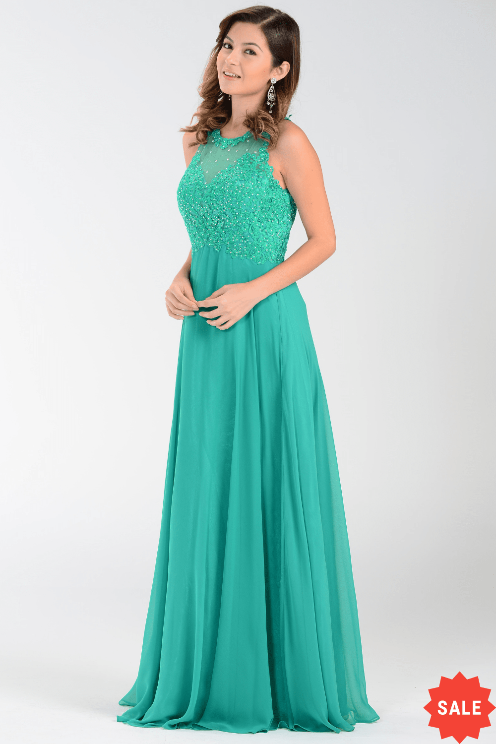 Poly USA Green Long Formal Dresses