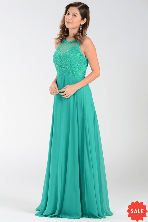 Poly USA Green Long Formal Dresses