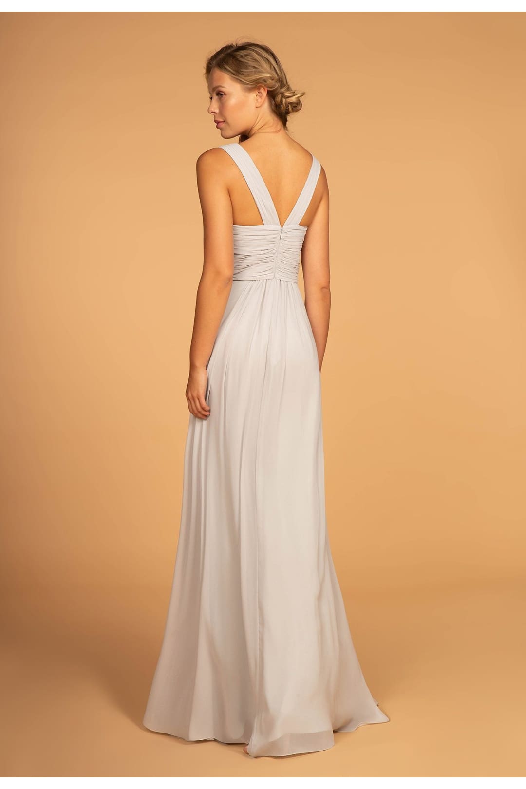 Long Chiffon Dress with Ruched Sweetheart Bodice by Elizabeth K GL2608 - Long Formal Dresses