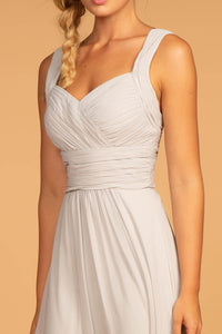 Long Chiffon Dress with Ruched Sweetheart Bodice by Elizabeth K GL2608 - Long Formal Dresses