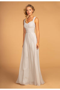 Long Chiffon Dress with Ruched Sweetheart Bodice by Elizabeth K GL2608-Long Formal Dresses-ABC Fashion