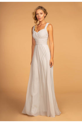 Long Chiffon Ruched Dress by Elizabeth KGL2608