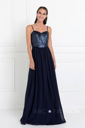 Long Chiffon Gown with Sequins by Elizabeth KGL2416