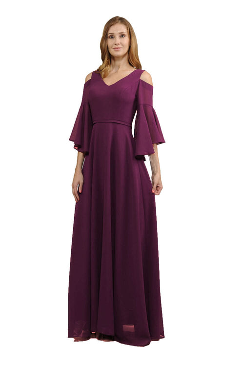Poly USA Burgundy Long Formal Dresses