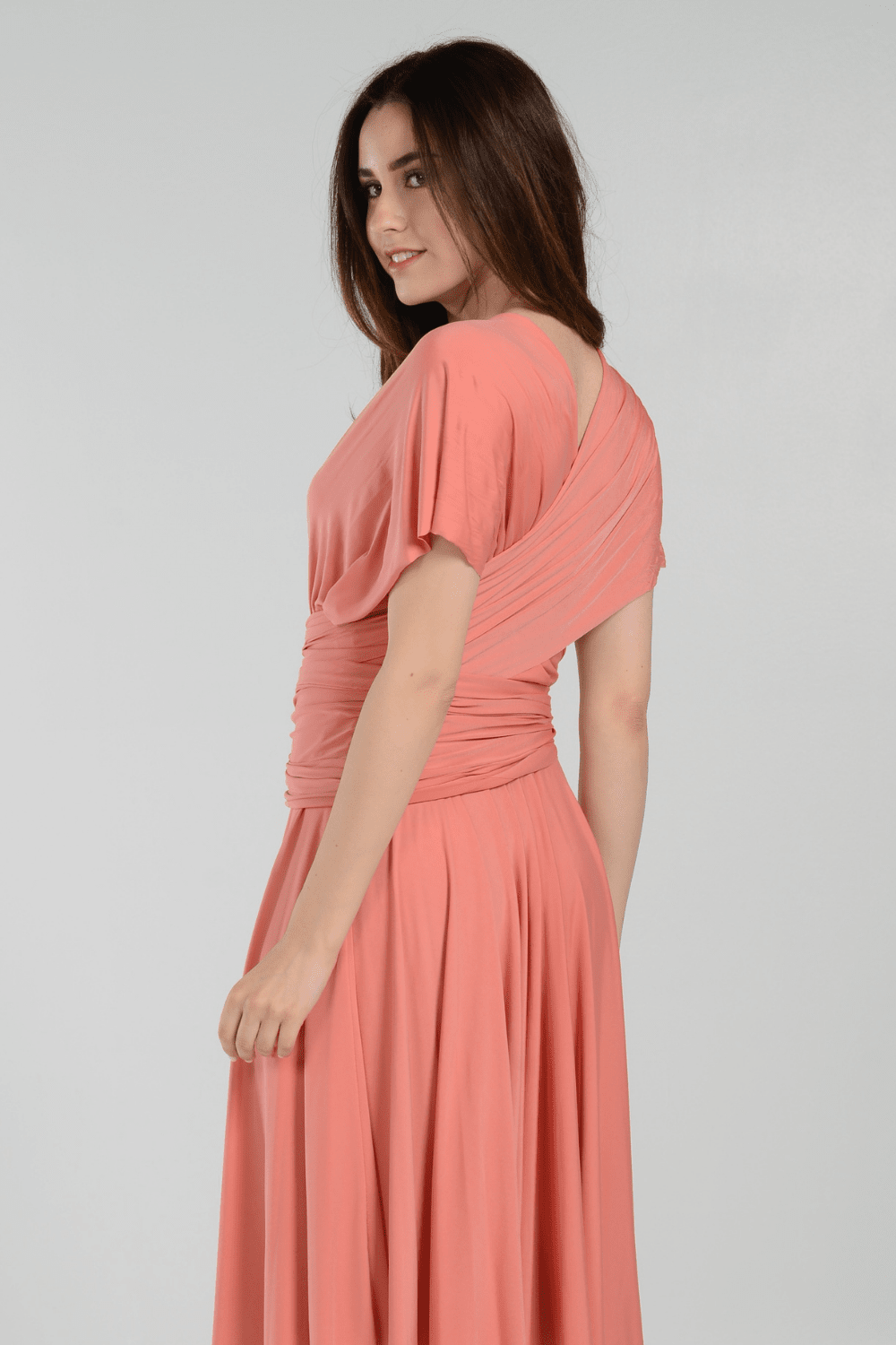 Poly USA Coral Long Formal Dresses