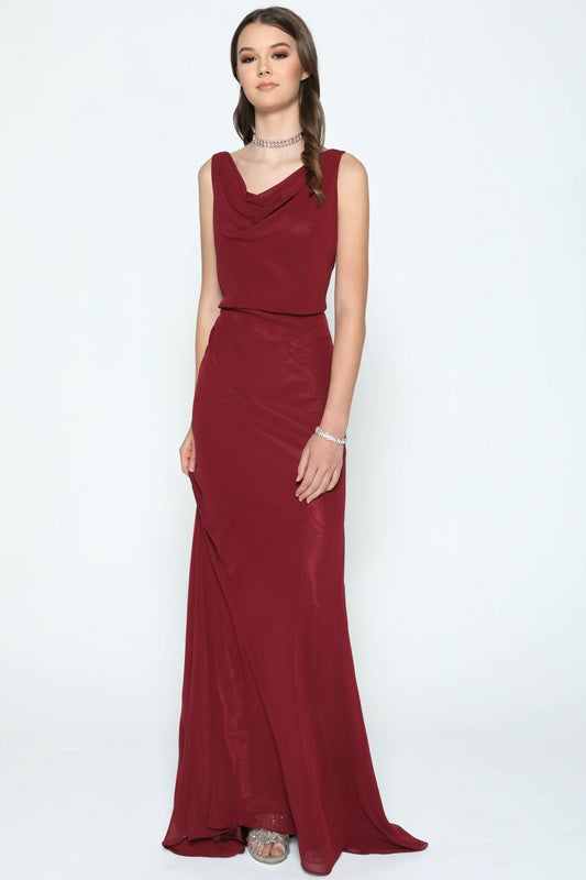 Juliet Burgundy Long Formal Dresses