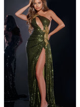 Long Dark Green Prom Dress: Jovani D5001