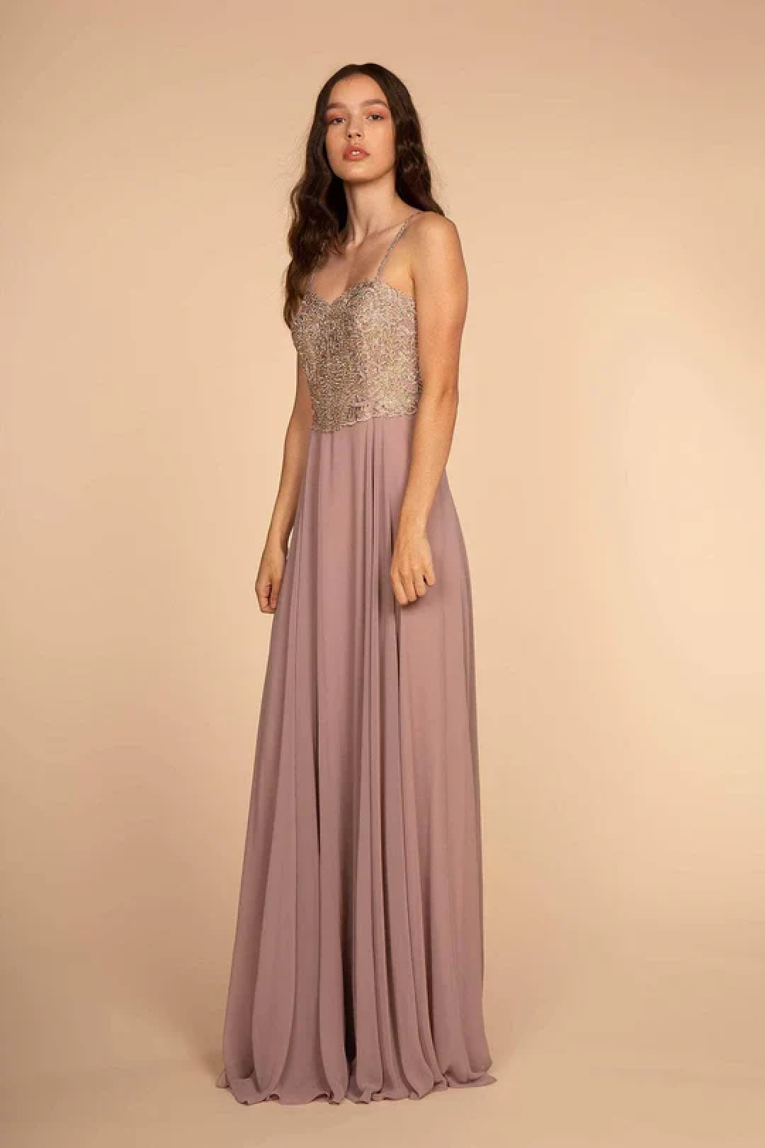 Long Embellished Sweetheart Chiffon Dress by Elizabeth K GL1571 - Long Formal Dresses