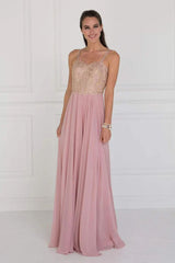 Long Embellished Sweetheart Chiffon Dress by Elizabeth K GL1571 - XS / Dusty Rose - Long Formal Dresses