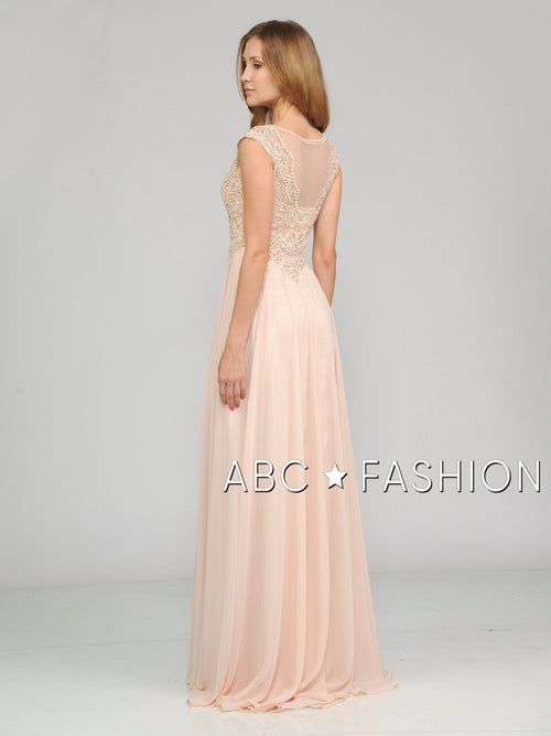 Poly USA Ice Blue Long Formal Dresses