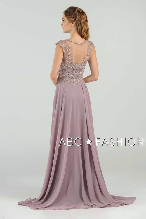 Poly USA Ice Blue Long Formal Dresses