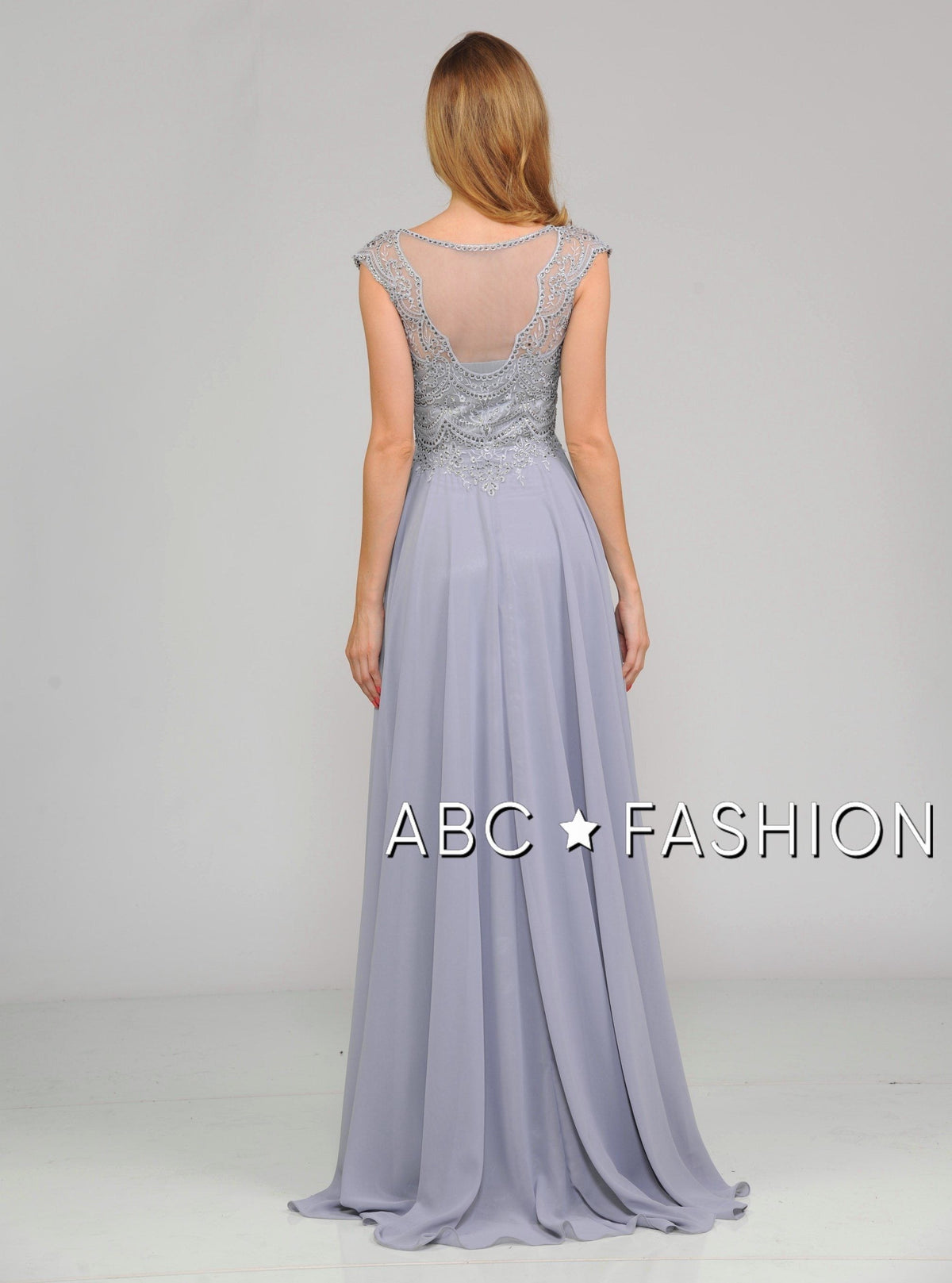 Poly USA Ice Blue Long Formal Dresses