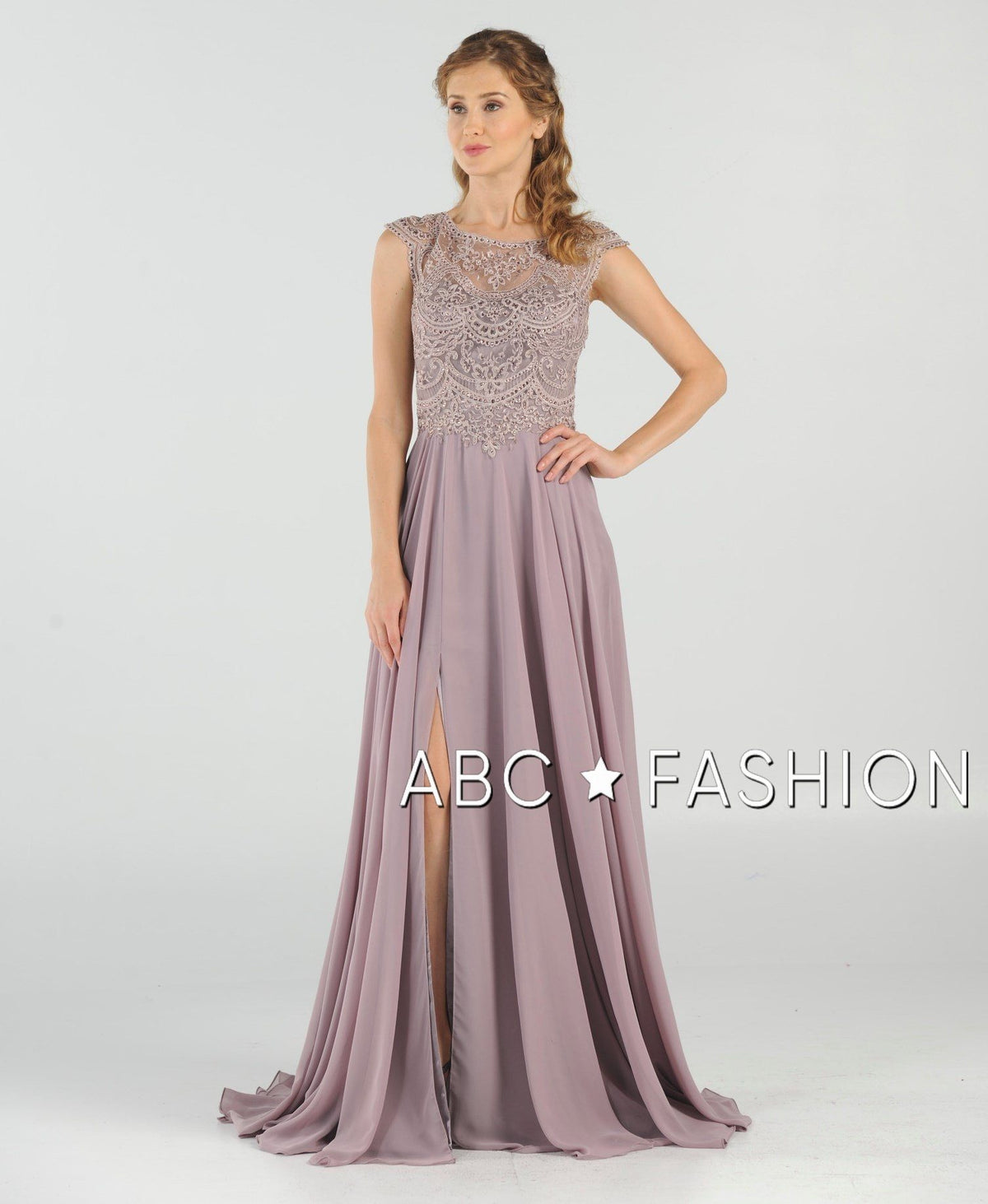 Poly USA Ice Blue Long Formal Dresses