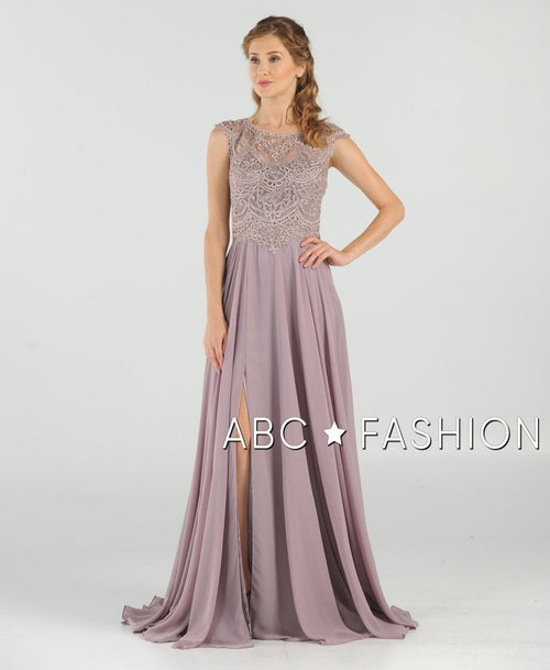 Poly USA Ice Blue Long Formal Dresses