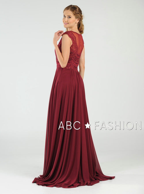 Poly USA Ice Blue Long Formal Dresses