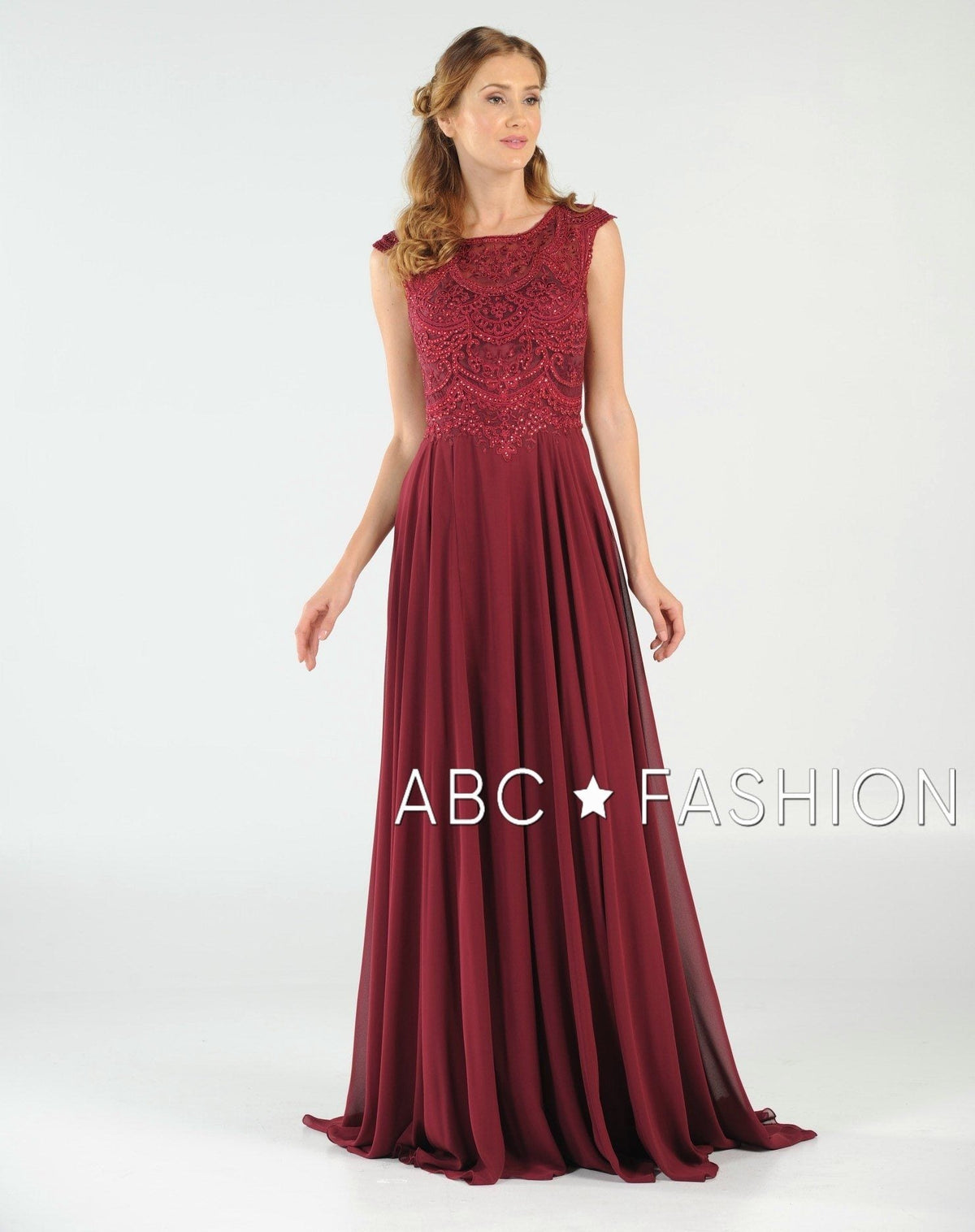 Poly USA Ice Blue Long Formal Dresses