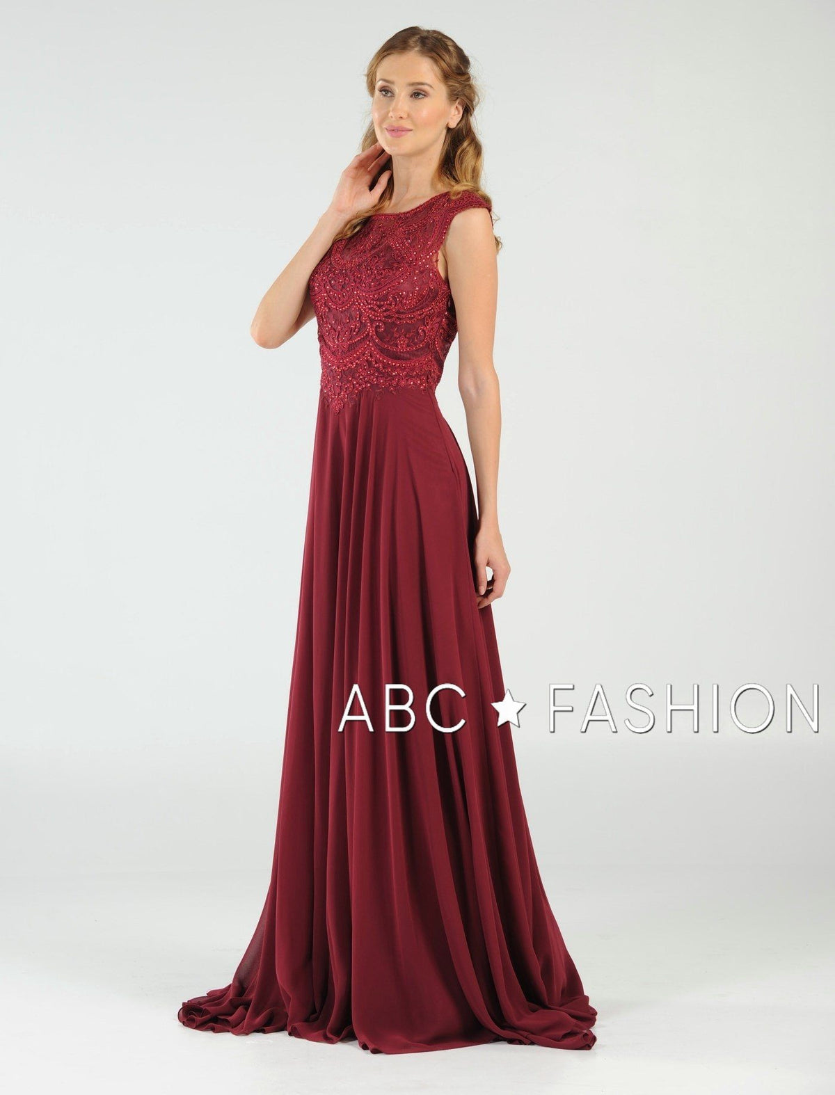 Poly USA Ice Blue Long Formal Dresses