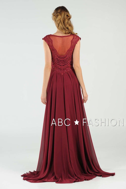 Poly USA Ice Blue Long Formal Dresses