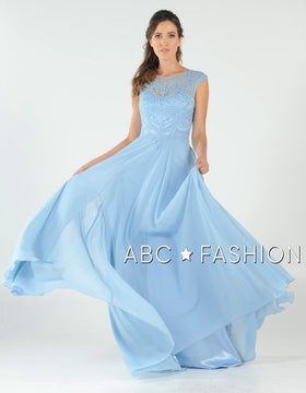 A-Line Slit Gown By Poly USA 8254