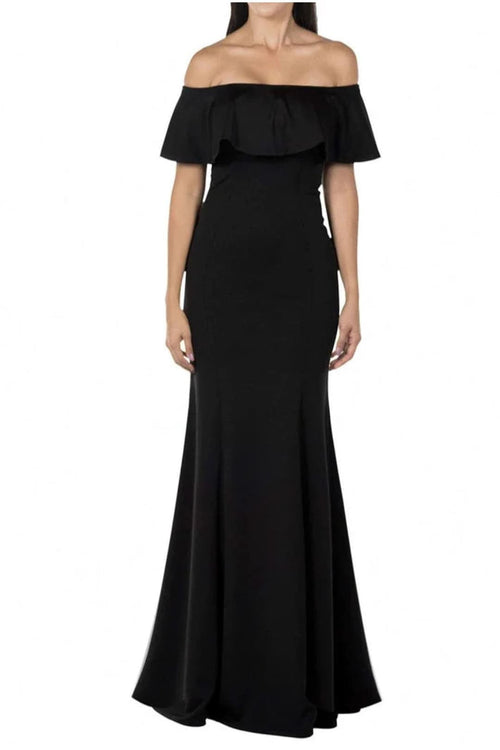 Long Evening Dress - BLACK / XS