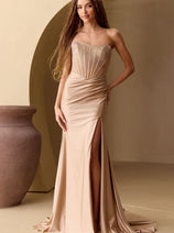 Long Evening Dress Mermaid Beaded Prom Gown By Amelia Couture 3042