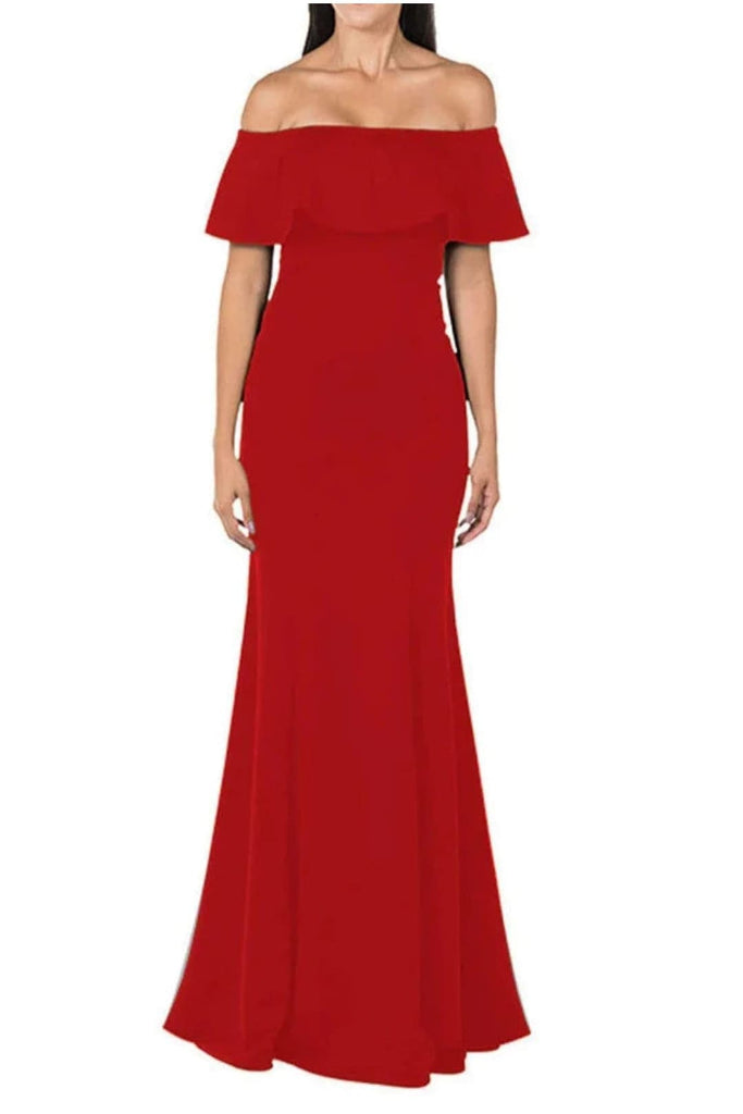 Long Evening Dress - RED / XS