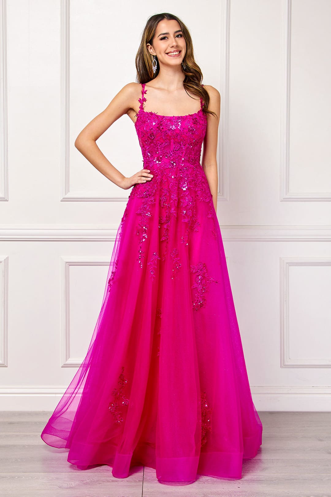 Long Evening Dress Scoop Neck Embroidered Gown By Amelia Couture 4044 - Dress