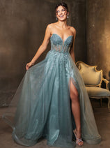 Long Evening Dress Strapless A-Line Prom Gown By Royal Queen RQ8184