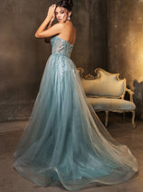Long Evening Dress Strapless A-Line Prom Gown By Royal Queen RQ8184
